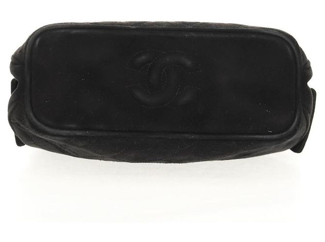 CHANEL Borsa Matelassé in Suede Nera Oro CC Auth 157875V Nero D'oro - vista 5