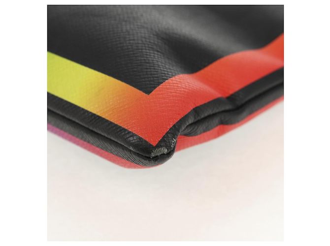 LOUIS VUITTON taiga arcobaleno Pochette A4 Borsa Nera M30347 LV Auth 157880M Nero - vista 14