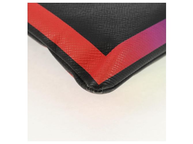 LOUIS VUITTON taiga arcobaleno Pochette A4 Borsa Nera M30347 LV Auth 157880M Nero - vista 15