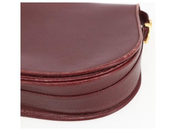 Cartier Borsa a spalla Must Line in pelle bordeaux e oro Auth mr1721 D'oro Bordò - vista 10