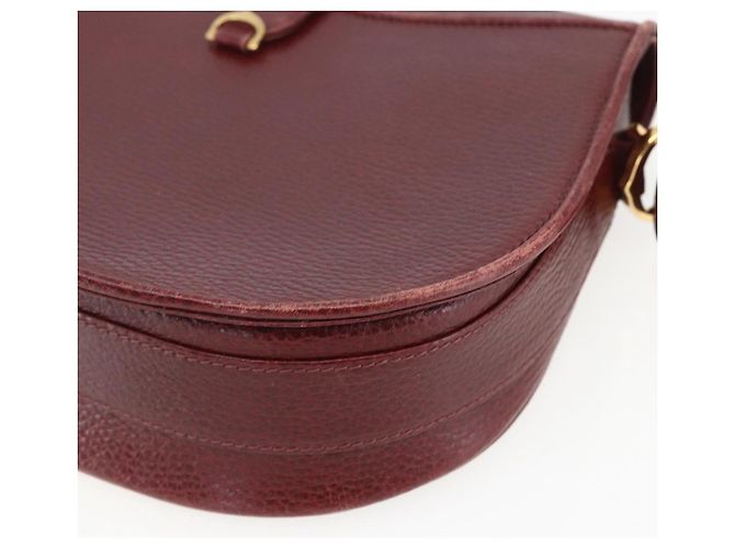 Cartier Borsa a spalla Must Line in pelle bordeaux e oro Auth mr1721 D'oro Bordò - vista 12