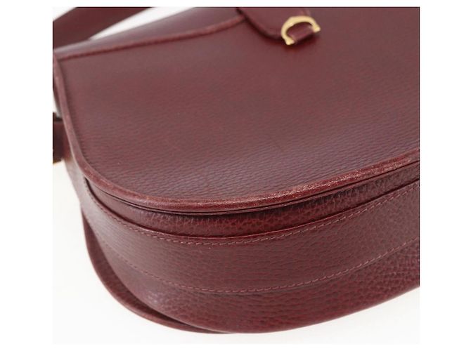 Cartier Borsa a spalla Must Line in pelle bordeaux e oro Auth mr1721 D'oro Bordò - vista 13