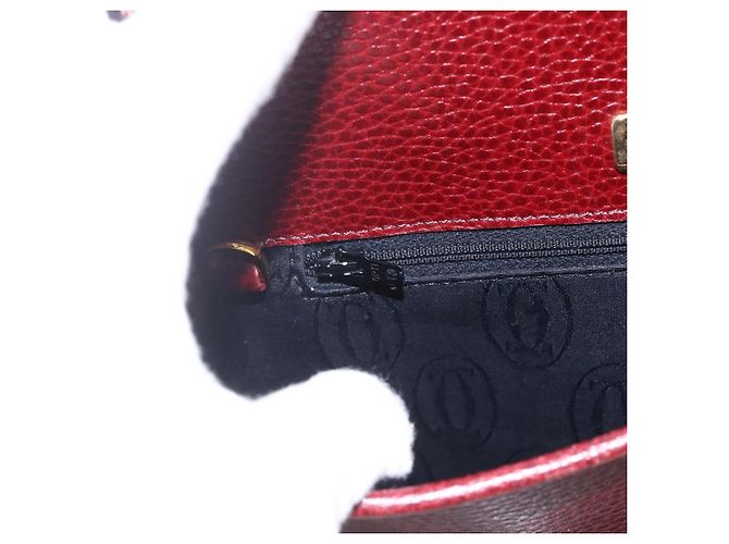 Cartier Borsa a spalla Must Line in pelle bordeaux e oro Auth mr1721 D'oro Bordò - vista 15