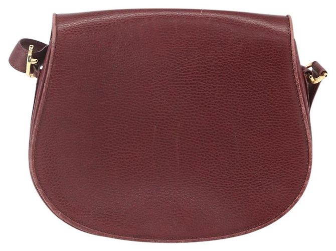 Cartier Borsa a spalla Must Line in pelle bordeaux e oro Auth mr1721 D'oro Bordò - vista 2