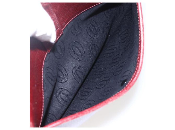 Cartier Borsa a spalla Must Line in pelle bordeaux e oro Auth mr1721 D'oro Bordò - vista 20