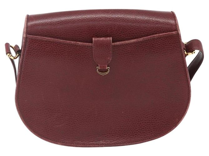 Cartier Borsa a spalla Must Line in pelle bordeaux e oro Auth mr1721 D'oro Bordò - vista 3