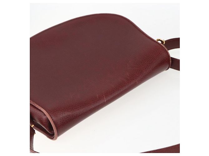 Cartier Borsa a spalla Must Line in pelle bordeaux e oro Auth mr1721 D'oro Bordò - vista 6