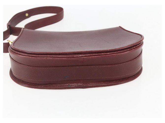 Cartier Borsa a spalla Must Line in pelle bordeaux e oro Auth mr1721 D'oro Bordò - vista 9