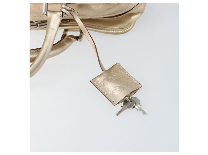 LOEWE Anagram Americana 28 Bolso de mano de cuero tono dorado Auth ep12399 - vista 10