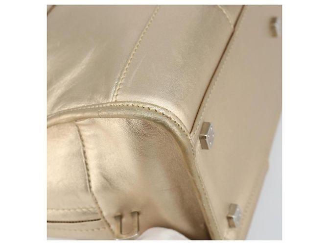 LOEWE Anagram Americana 28 Bolso de mano de cuero tono dorado Auth ep12399 - vista 14