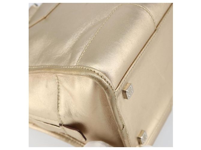 LOEWE Anagram Americana 28 Bolso de mano de cuero tono dorado Auth ep12399 - vista 16