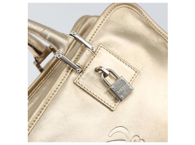 LOEWE Anagram Americana 28 Bolso de mano de cuero tono dorado Auth ep12399 - vista 17