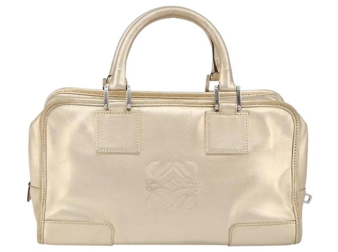 LOEWE Anagram Americana 28 Bolso de mano de cuero tono dorado Auth ep12399 - vista 2