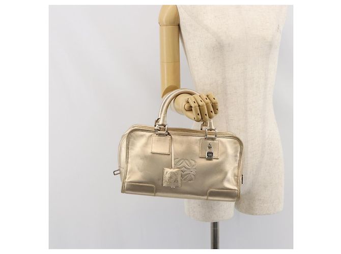 LOEWE Anagram Americana 28 Bolso de mano de cuero tono dorado Auth ep12399 - vista 24
