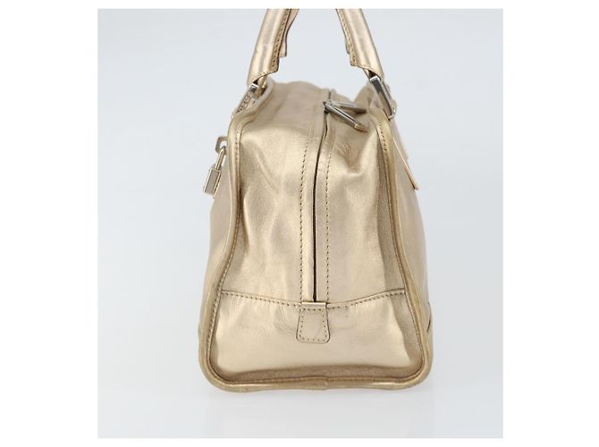LOEWE Anagram Americana 28 Bolso de mano de cuero tono dorado Auth ep12399 - vista 4