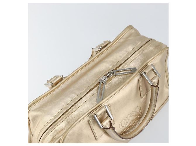 LOEWE Anagram Americana 28 Bolso de mano de cuero tono dorado Auth ep12399 - vista 6