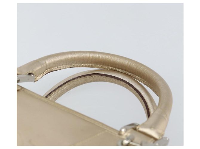 LOEWE Anagram Americana 28 Bolso de mano de cuero tono dorado Auth ep12399 - vista 8