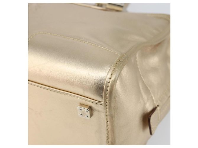 LOEWE Anagram Americana 28 Bolso de mano de cuero tono dorado Auth ep12399 - vista 9