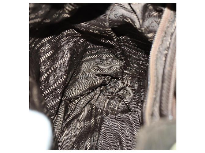PRADA Backpack Nylon Brown Silver Auth 151544 Silvery - view 23