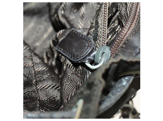 PRADA Backpack Nylon Brown Silver Auth 151544 Silvery - view 24