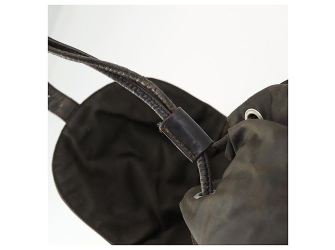 PRADA Backpack Nylon Brown Silver Auth 151544 Silvery - view 9