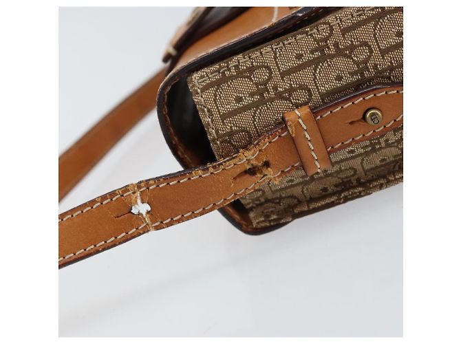 Borsa a Spalla in Tela Trotter Christian Dior Marrone Oro Auth 158816 D'oro - vista 10
