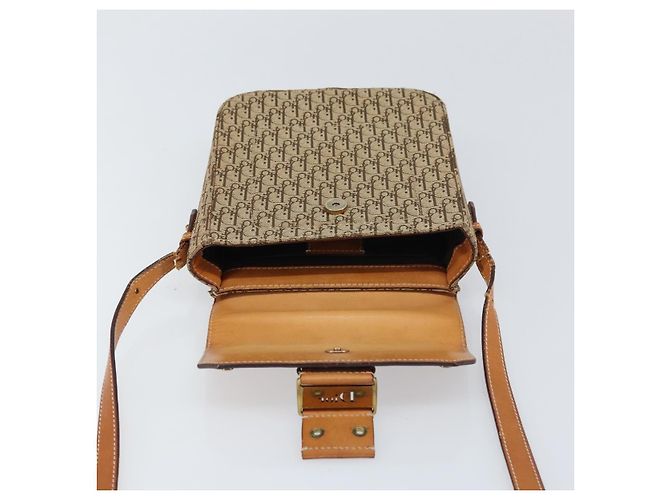 Borsa a Spalla in Tela Trotter Christian Dior Marrone Oro Auth 158816 D'oro - vista 17