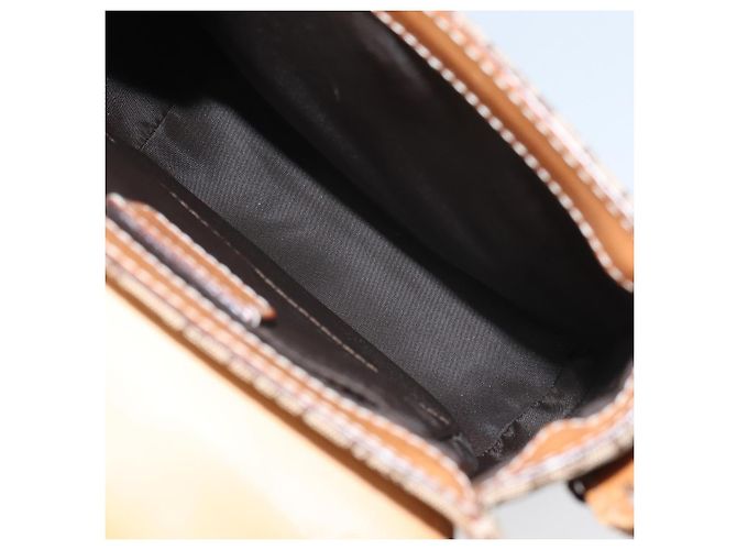 Borsa a Spalla in Tela Trotter Christian Dior Marrone Oro Auth 158816 D'oro - vista 19