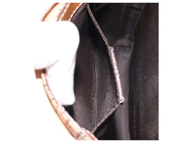 Borsa a Spalla in Tela Trotter Christian Dior Marrone Oro Auth 158816 D'oro - vista 22