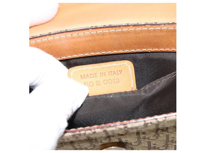 Borsa a Spalla in Tela Trotter Christian Dior Marrone Oro Auth 158816 D'oro - vista 23