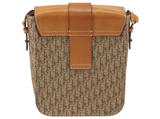 Borsa a Spalla in Tela Trotter Christian Dior Marrone Oro Auth 158816 D'oro - vista 3