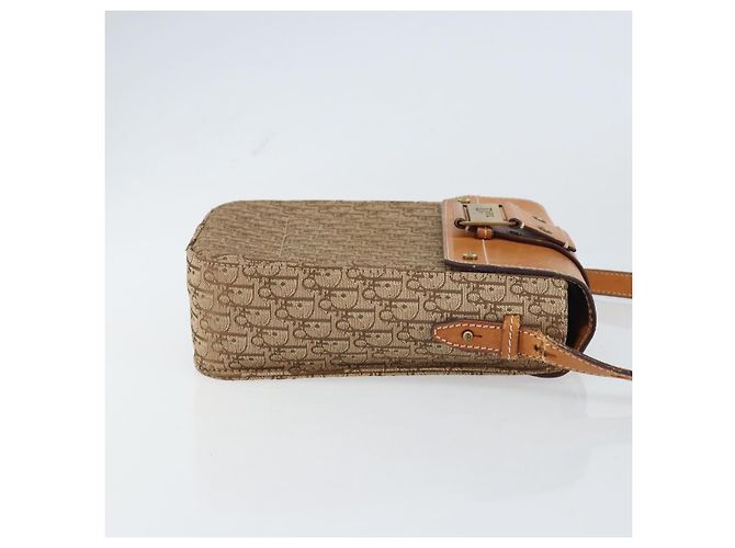Borsa a Spalla in Tela Trotter Christian Dior Marrone Oro Auth 158816 D'oro - vista 4