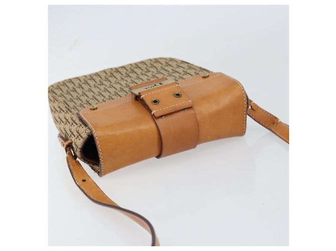 Borsa a Spalla in Tela Trotter Christian Dior Marrone Oro Auth 158816 D'oro - vista 6