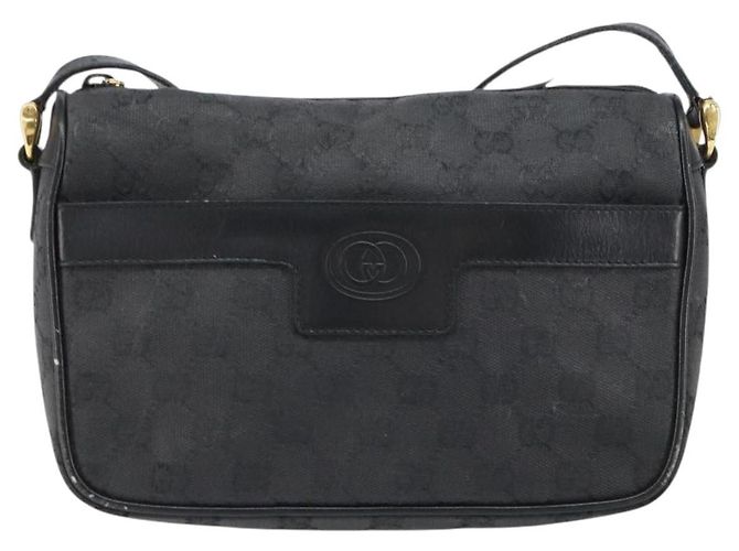 Borsa a Spalla GG Canvas Gucci Nera Oro 001 14 0412 Auth ep12224 Nero D'oro - vista 2