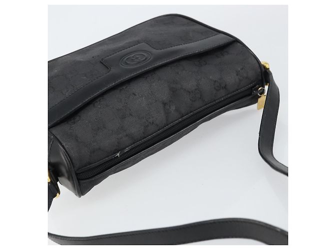 Borsa a Spalla GG Canvas Gucci Nera Oro 001 14 0412 Auth ep12224 Nero D'oro - vista 6