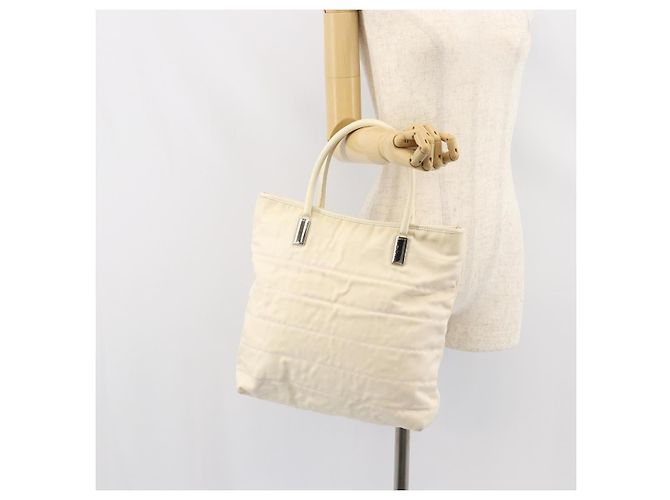 Gucci Tote Bag aus Canvas Weiß Gold Auth 151588 Golden - Ansicht 23
