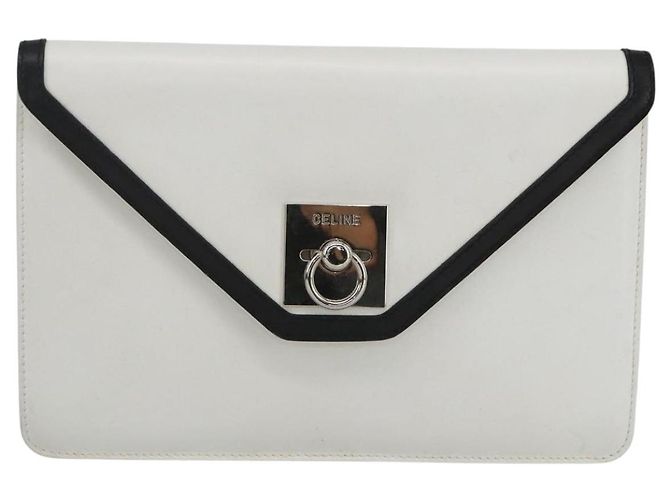 Céline Borsa a mano CELINE in pelle bianca e oro Auth mr1733 Bianco D'oro - vista 13