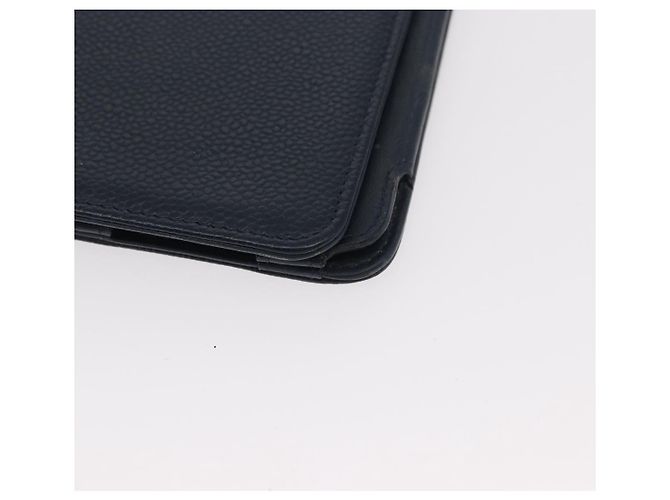 Custodia per iPad CHANEL in pelle caviar blu navy CC Auth BA8862 - vista 14