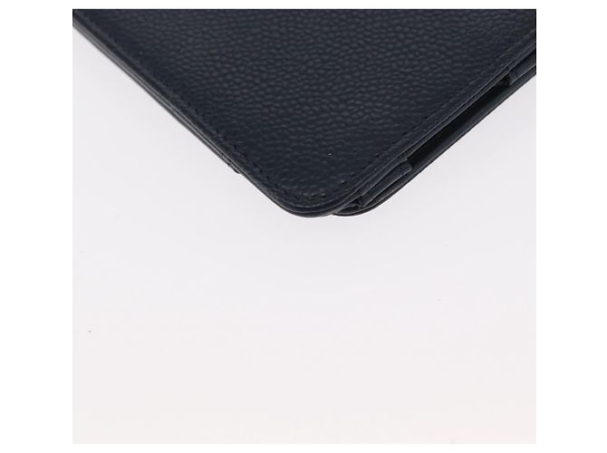 Custodia per iPad CHANEL in pelle caviar blu navy CC Auth BA8862 - vista 16