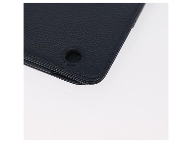Custodia per iPad CHANEL in pelle caviar blu navy CC Auth BA8862 - vista 7
