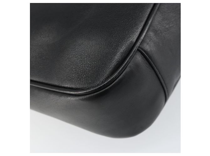 Bolsa de mão em couro Gucci Bamboo 2way Preto Ouro 001 1998 1638 Auth BA8637 Dourado - vista 10