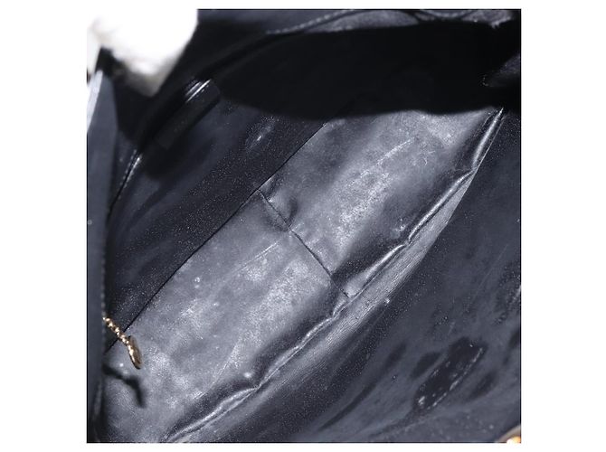 Bolsa de mão em couro Gucci Bamboo 2way Preto Ouro 001 1998 1638 Auth BA8637 Dourado - vista 11
