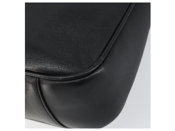 Bolsa de mão em couro Gucci Bamboo 2way Preto Ouro 001 1998 1638 Auth BA8637 Dourado - vista 15