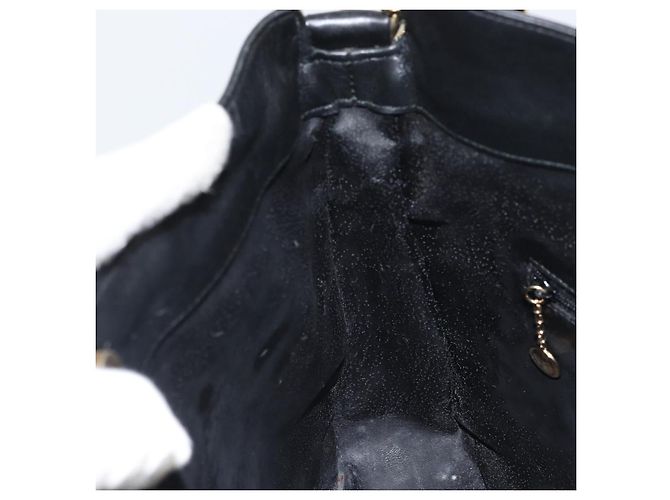 Bolsa de mão em couro Gucci Bamboo 2way Preto Ouro 001 1998 1638 Auth BA8637 Dourado - vista 20