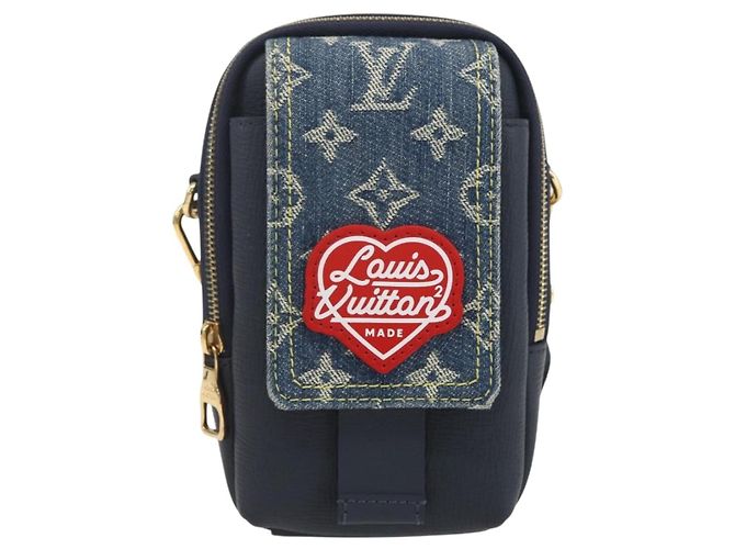 LOUIS VUITTON LV Pochette Doppia per Telefono Blu M81060 LV Auth 159145SAM - vista 13