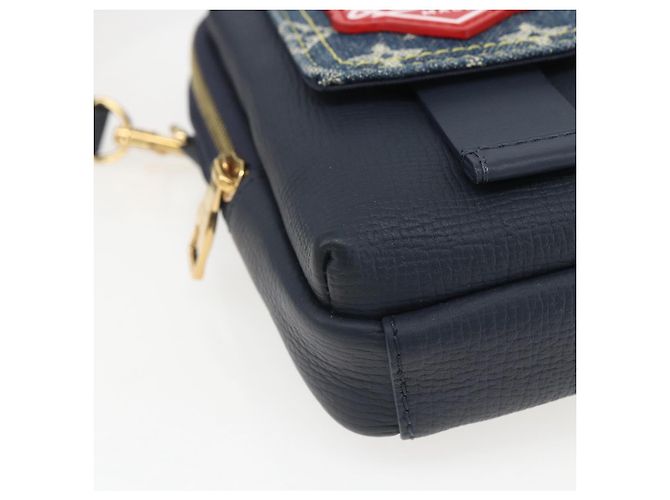 LOUIS VUITTON LV Pochette Doppia per Telefono Blu M81060 LV Auth 159145SAM - vista 15