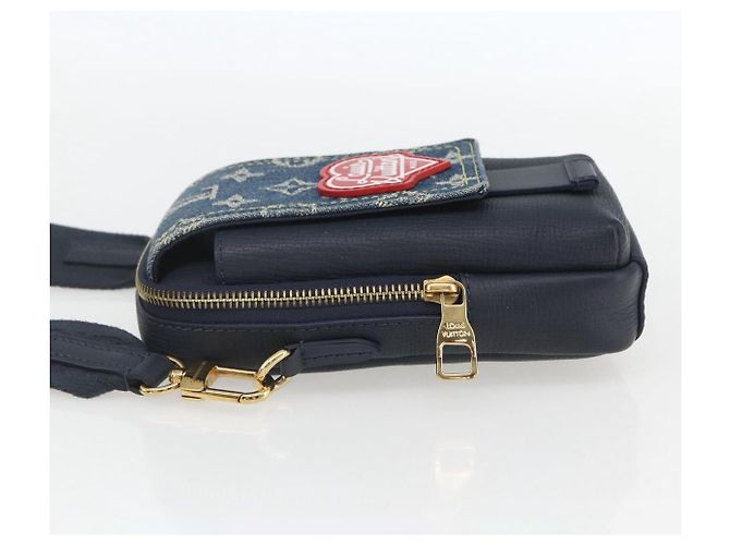 LOUIS VUITTON LV Pochette Doppia per Telefono Blu M81060 LV Auth 159145SAM - vista 3