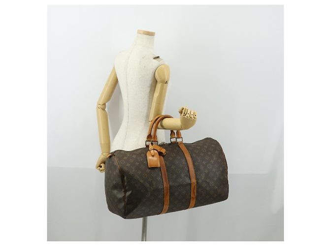 LOUIS VUITTON Borsa Boston Monogram Keepall 50 M41426 Auth LV 156264 Monogramma - vista 23