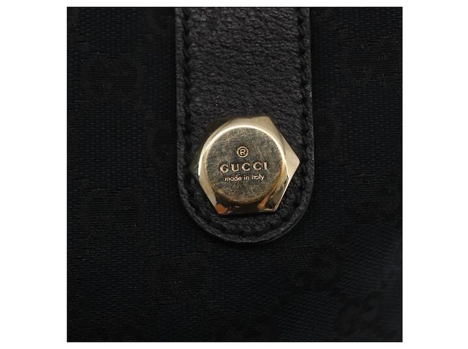 Borsa Tote GG Canvas Gucci Nera Oro 153009 Auth 156794 Nero D'oro - vista 14