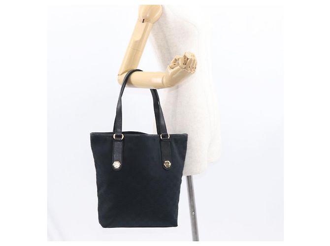 Borsa Tote GG Canvas Gucci Nera Oro 153009 Auth 156794 Nero D'oro - vista 22